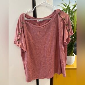 Women's Button-Shoulder Tee in Rose by Universal Thread
